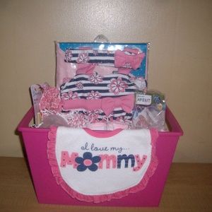 Bouncing Baby Girl 18 pc Baby Shower Gift Basket